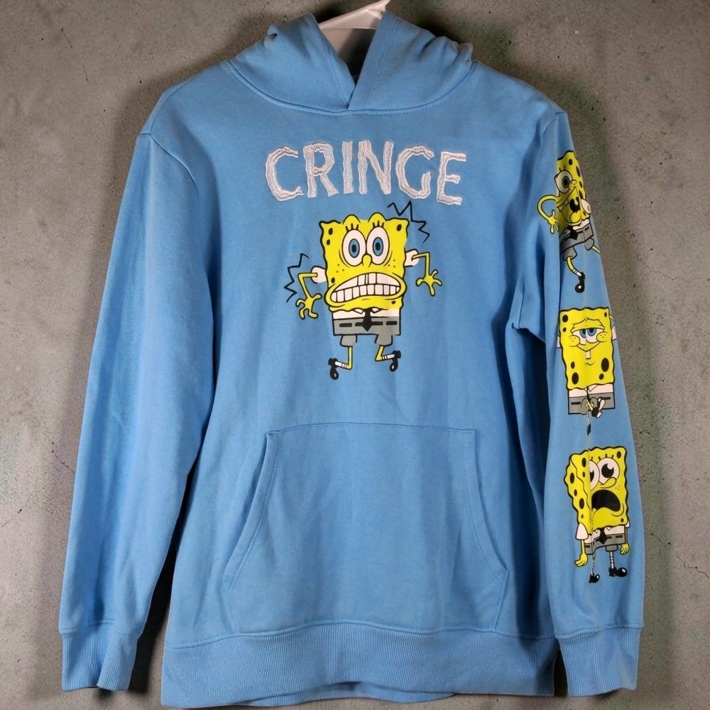Nickelodeon SpongeBob SquarePants "CRINGE" Graphic Hoodie – Youth XL (14/16)
